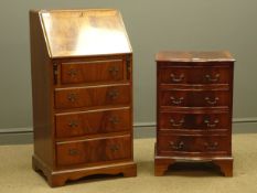 Reproduction mahogany four drawer bureau (W51cm, H101cm, D43cm),