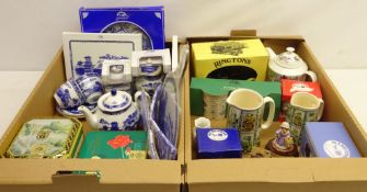 Collection of Ringtons ceramics including novelty teapots, teaware etc, tins,