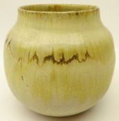 Studio pottery drip glaze vase signed C.