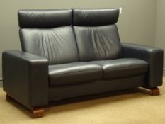 Stressless 'Arion 3S High' two seat reclining sofa (W168cm), pair matching armchairs (W104cm),