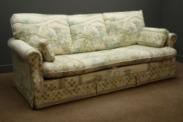 Three seat sofa (W202cm, D86cm), pair matching armchairs (W86cm),