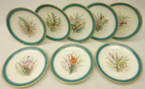 Set of eight Royal Worcester porcelain plates,