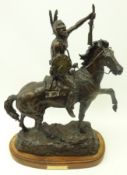 Bronze sculpture after Remington, titled 'Victory Cry' by C.R.