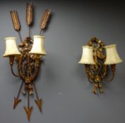 Set of three electric wall sconces,