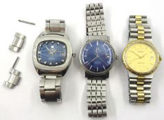 Two Tissot Seastar automatic stainless steel wristwatches and a Tissot Seastar quartz bi-metal