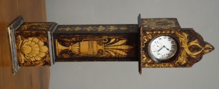 Edwardian Pocket Watch stand in the form of a miniature longcase clock,