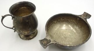 Silver quaiche and small tankard both hallmarked approx 7oz Condition Report <a