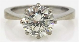 18ct white gold single stone brilliant cut diamond ring hallmarked London 1991 approx 1.