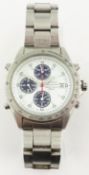 Seiko chronograph analogue quartz stainless steel wristwatch 7T32-7F80 NO141601 with box and