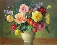 Still Life of Roses and Aster Alpinus,