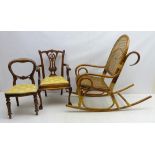 Reproduction miniature Chippendale style armchair, acanthus carved with pierced splat,