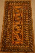 Bokhara gold ground rug, 184cm x 100cm Condition Report <a href='//www.