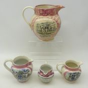 19th century Sunderland lustre jug 'Sailors Farewell',