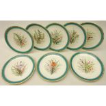 Set of eight Royal Worcester porcelain plates,