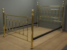Victorian style brass finish 4' 6" double bedstead, W140cm, H136cm,