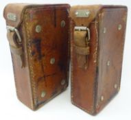 Two leather ammunition pouches, H21cm Condition Report <a href='//www.