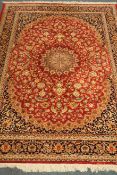 Persian Heriz design beige ground rug/wall hanging, L277cm,
