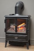 Dimplex OKT20 real fuel effect electric stove fire with dummy flue and remote W49cm, H62cm,