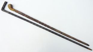 Hardwood walking stick,