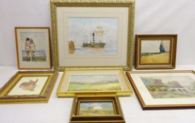 Collection of watercolours and oils including 'Waterwitch', signed by J Barrie Whiting,