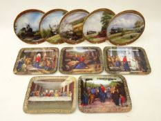 Set of five Bradford exchange Davenport 'When the Trains Went By' series ltd.ed.