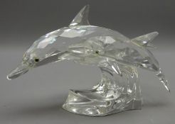 Swarovski crystal Dolphin group 'Lead Me' Annual Edition 1990, boxed with certificate,