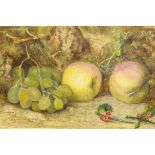 Still Life of Apples, Holly and Grapes,