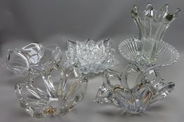 Collection of decorative glassware including; fruit bowls,