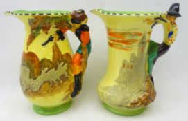 Two Burleigh Ware jugs 'The Highway Man' & 'Pied Piper',