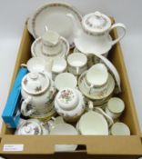 Coalport 'Ming Rose' pattern teaware and Paragon 'Belinda' pattern teaware,