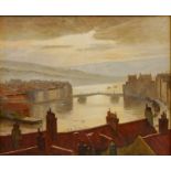 Whitby Harbour, 20th century oil on board signed by J.