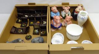 Collection of 'Country Artists' animal sculptures c1990-98, Fox, Frog, Otter, Mole etc boxed (13),