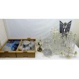 Quantity of glass beads and cut glass chandelier drops etc,