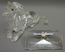 Swarovski crystal model 'The Lion' Annual Edition 1995, from the 'Inspiration Africa' collection,