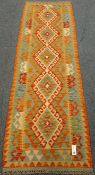 Vegetable dye wool Chohi Kilim runner,