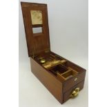 Late Victorian mahogany cash drawer with brass fittings and handle,