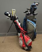 Mixed set of left handed golf clubs,