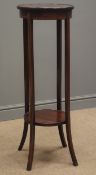 Georgian mahogany jardiniere stand, Sheraton style, joining under tier, four splayed supports,