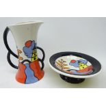 Lorna Bailey 'Oriental' pattern footed bowl and jug, H17.