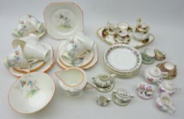 Shelley Art Deco part teaware comprising six tea cups and saucers, six tea plates,