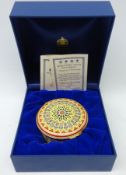 Halcyon Days limited edition enamel music box,