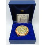 Halcyon Days limited edition enamel music box,