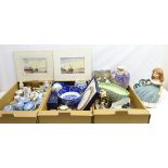 Collection of ceramics including; Wedgwood Jasper ware, Arcadian and other crested ware,