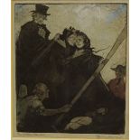 'The Settler's Farewell', aquatint with etching,