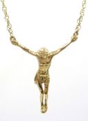 9ct gold crucifix Singapore necklace, hallmarked approx 4.
