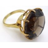 9ct gold large smoky quartz ring hallmarked Condition Report stone 2cm diameter,