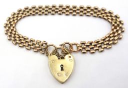 9ct gold locket bracelet, hallmarked approx 7gm Condition Report <a href='//www.