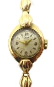 9ct gold Tudor (Rolex) wristwatch 1957 on original Rolex gold bracelet hallmarked