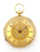 18ct gold pocket watch, case by Joseph & John Hargeaves,