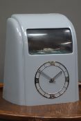 Early 20th century 'Vitascope' Art Deco style clock, with automated ship, in grey case,